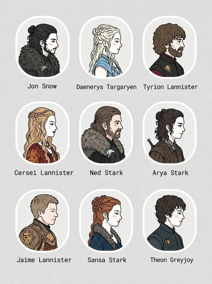 Character Portrait Grid, made with Kromoss AI