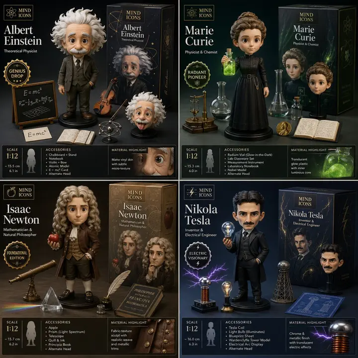 Famous Scientists Collectible Toy Board