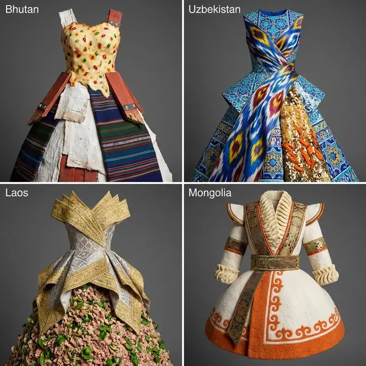 Four Country Cultural Fashion Grid