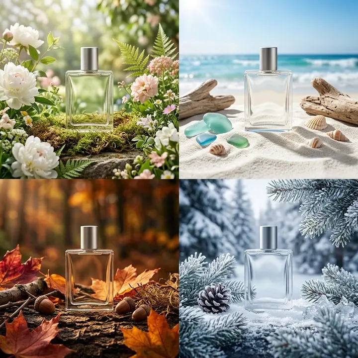 Four Seasons Packaging Grid, made with Kromoss AI