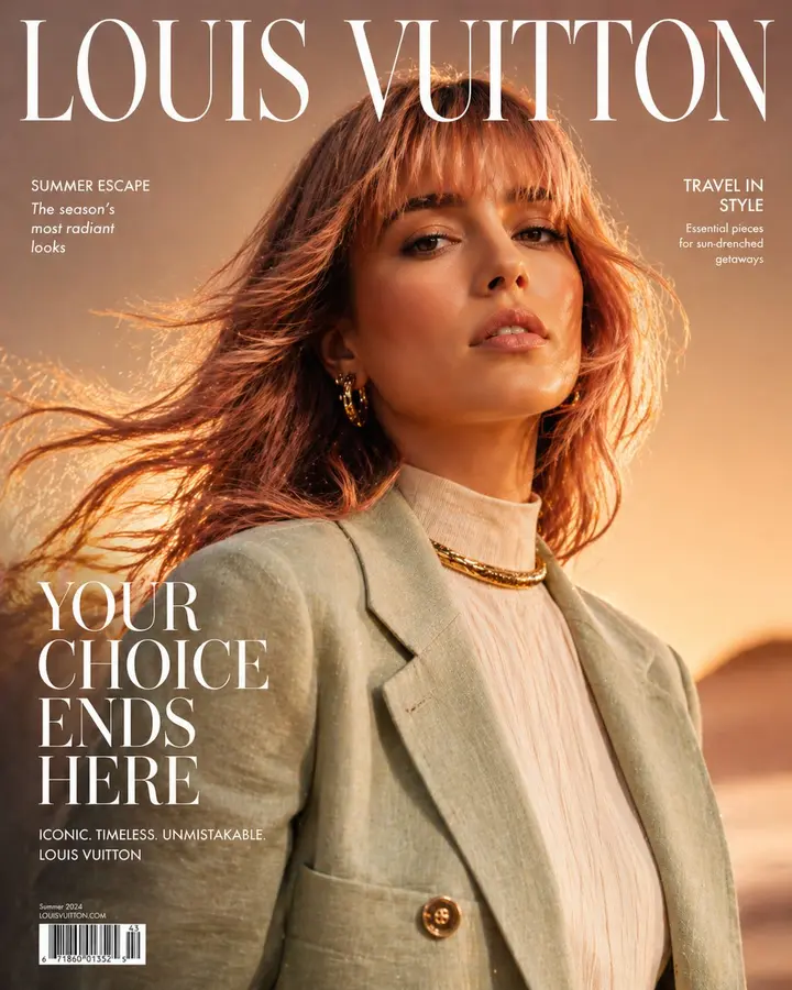 High Fashion Magazine Cover, made with Kromoss AI