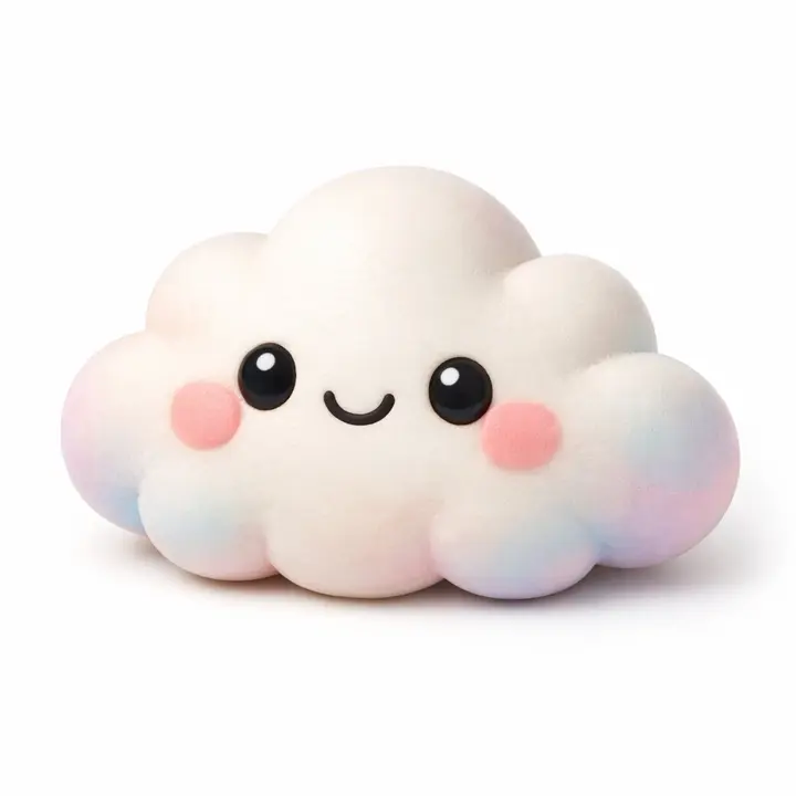 Kawaii Squishy Cloud Character, made with Kromoss AI