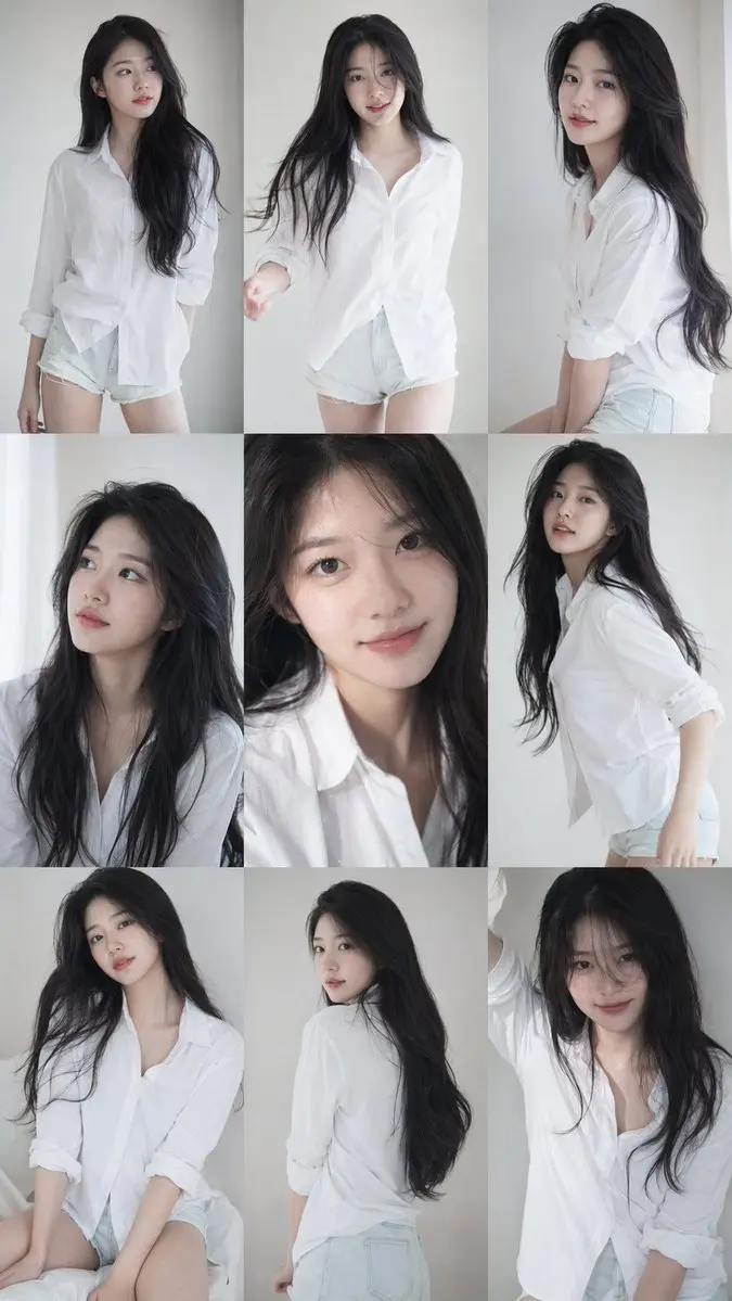 Korean Idol Nine Grid Photo Set, made with Kromoss AI