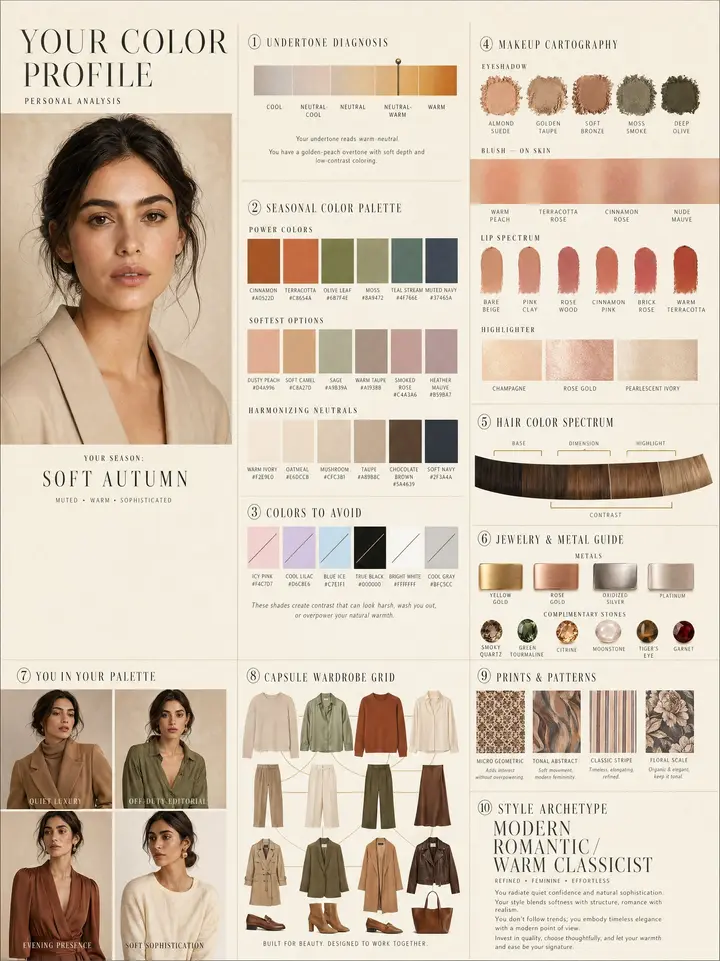 Luxury Personal Color Profile Infographic, made with Kromoss AI