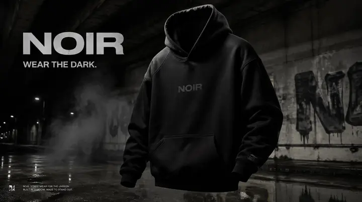 Noir Streetwear Hoodie Campaign