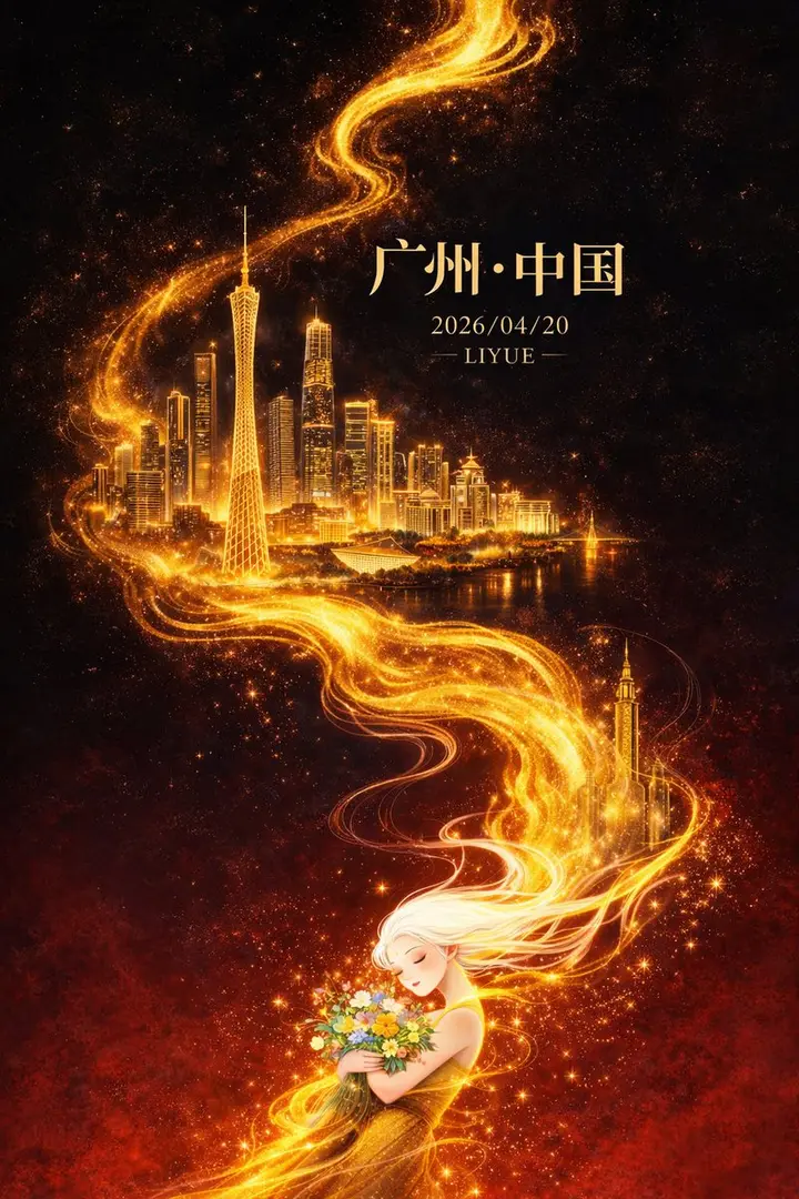 Oriental Fantasy City Poster, made with Kromoss AI