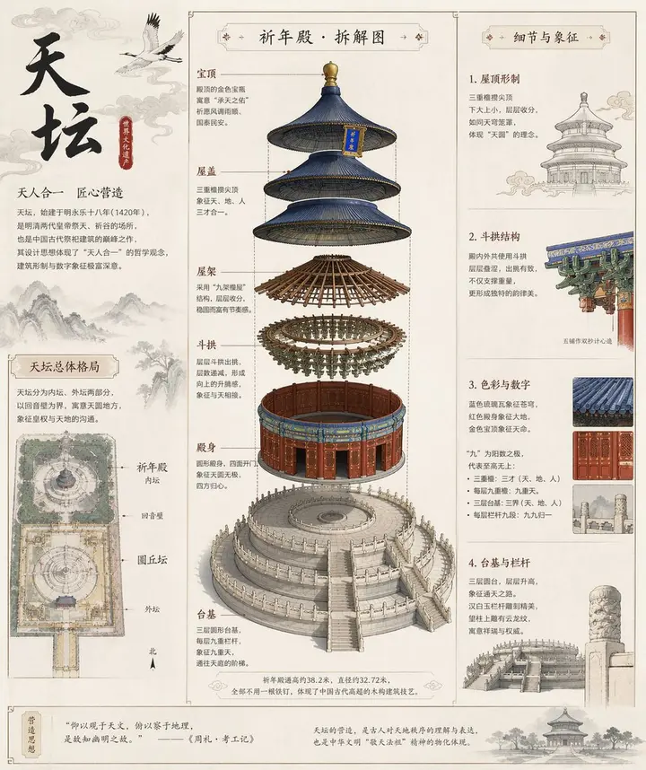 Temple of Heaven Exploded View, made with Kromoss AI