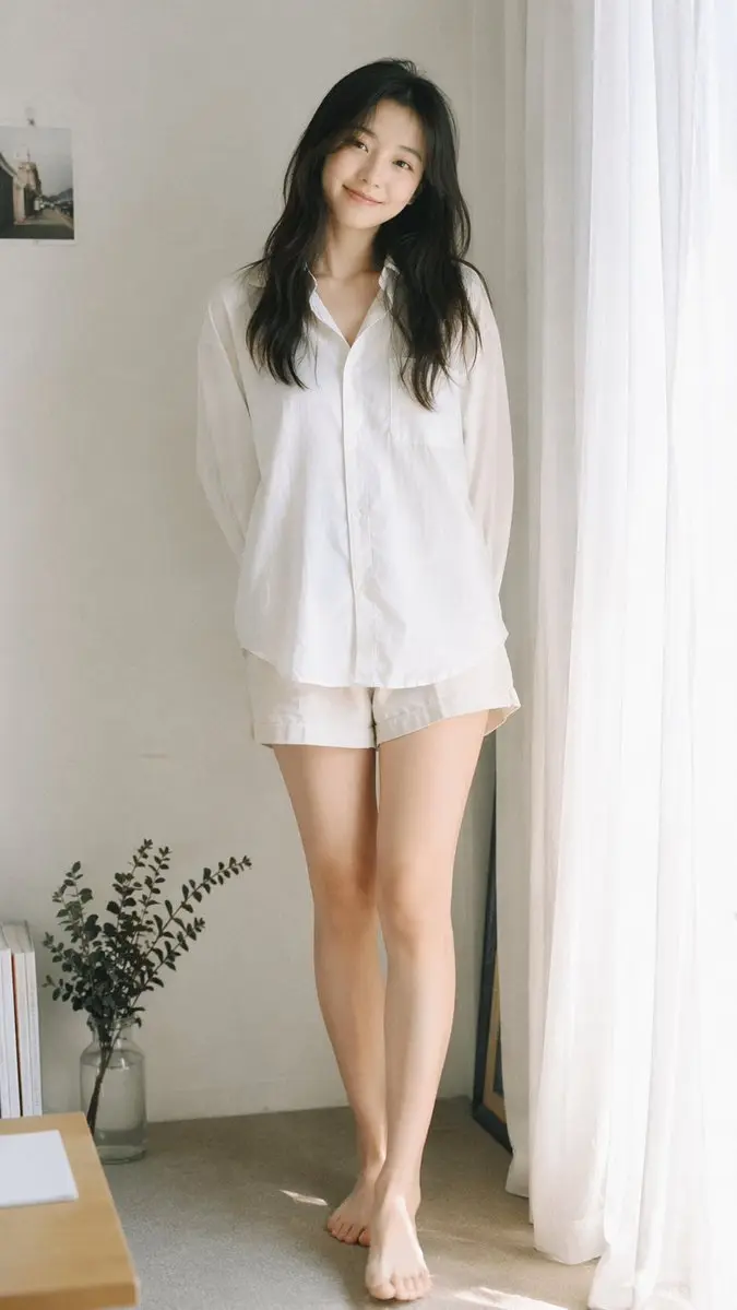 Window Light Japanese Film Girl, made with Kromoss AI